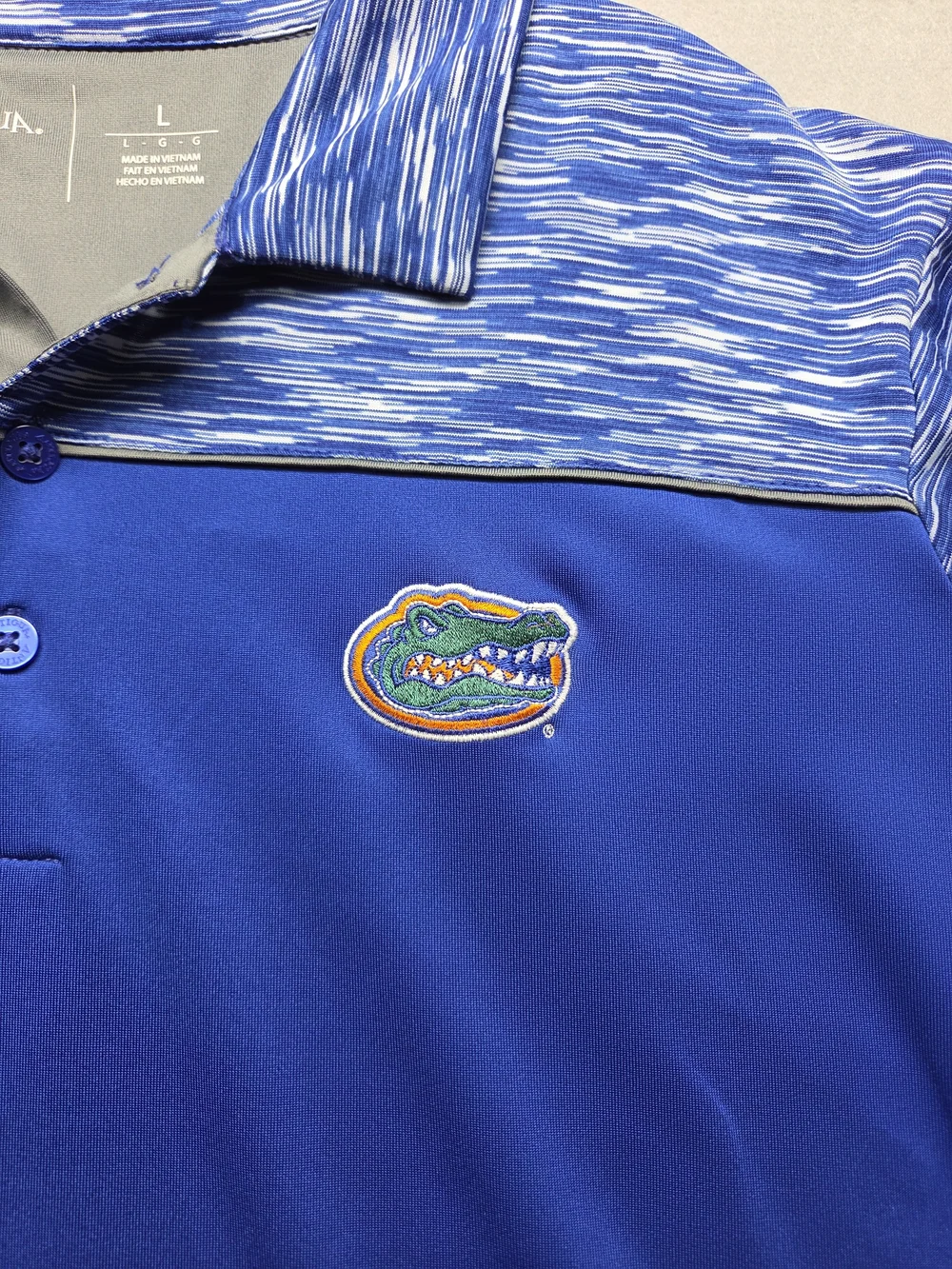 Antigua Florida Gators Blue/White Performance Polo Shirt Sz LG